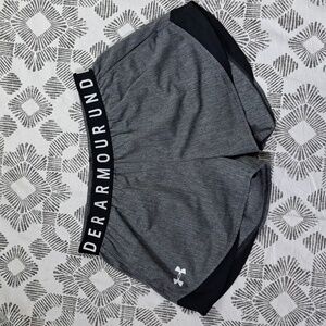 Under Armour Loose running shorts wide elastic logo band szS gray black